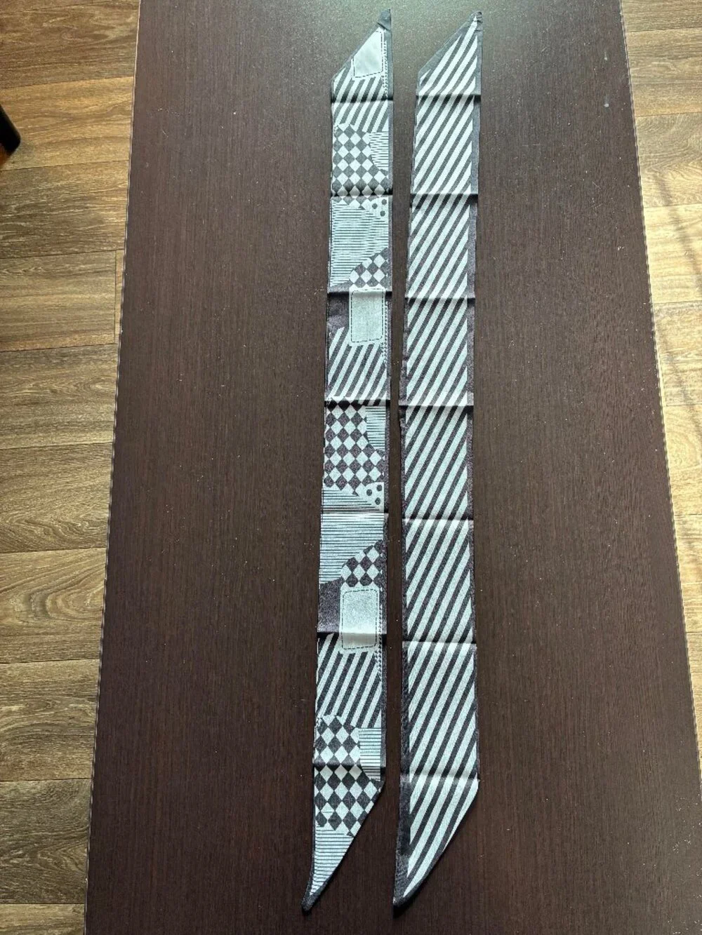 NWOT pair of black & white twilly scarves 35 inches Cotton blend feels like silk